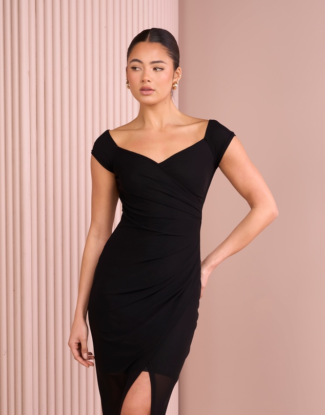 Azzurielle - Elsy Off Shoulder Mesh Dress