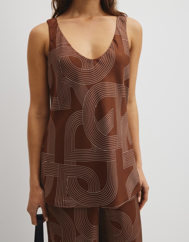 Country Road - Logo Washable Silk Scoop Tank