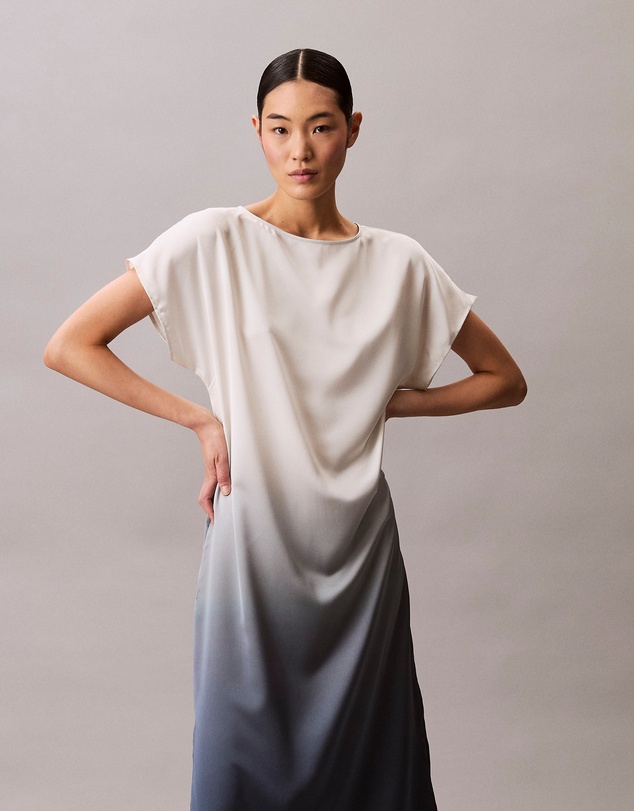 Calvin Klein - Satin Printed Relaxed Dress