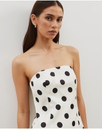 Atmos&Here - Polka Dot Strapless Mini Dress
