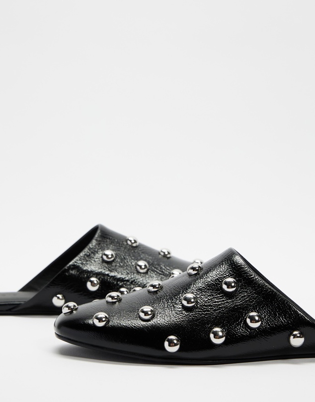 AERE - Lola Leather Stud Flats