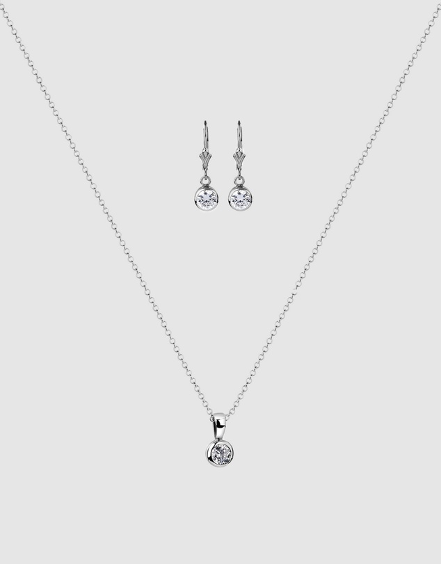 Elli Jewelry - Jewelry Set with Stones Zirconia 925 Sterling Silver