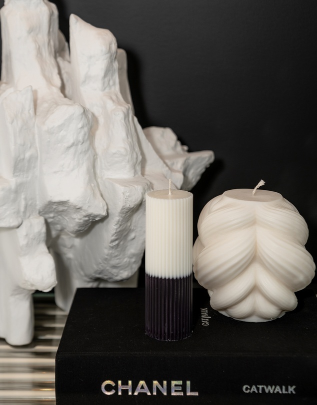 XRJ Celebrations - Pillar Two-Tone Dalmatian Candle