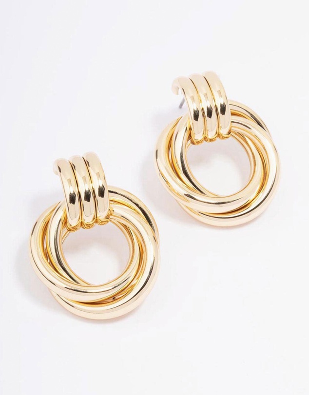 Lovisa - Gold Plated Circular Drop Stud Earrings