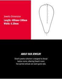 Diesel - D Logo Silver Necklace