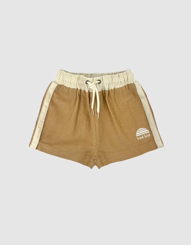 Banabae - Side Stripe Kids Cord Shorts - Camel