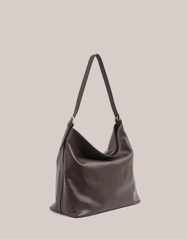 VESTIRSI - Serena Dark Chocolate Leather Hobo Bag