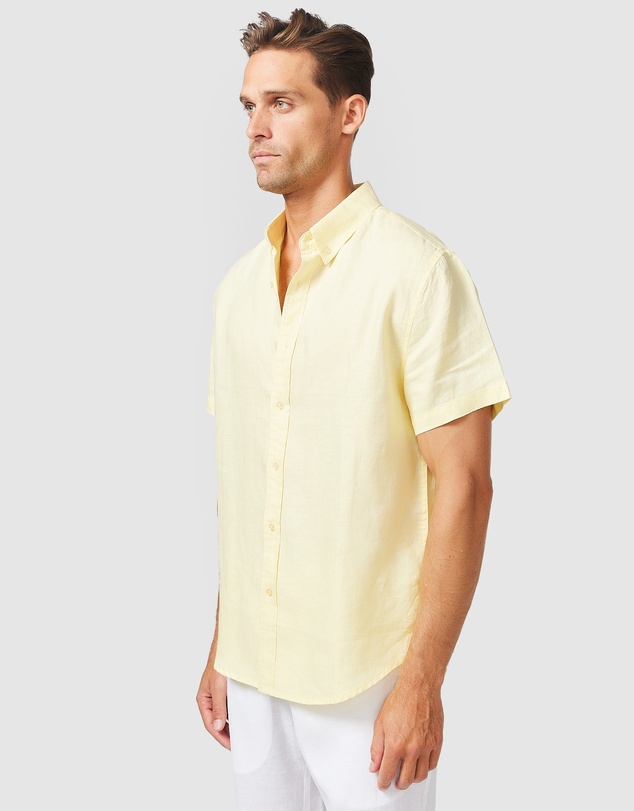 Vacay Swimwear - S/S Yellow Linen Shirt