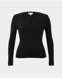 Forcast - Henley Button Up Knit
