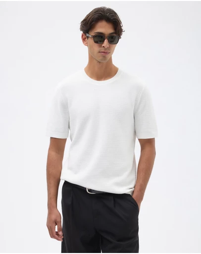 AERE - Textured Organic Cotton Knit T-Shirt