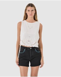 Rolla's - Camille Top Embroidered