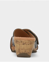 Vionic - Leticia Wedge Sandal - Black Leather