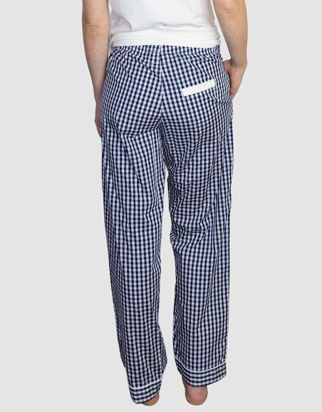 Sant And Abel - Women's Hepburn Gingham Navy Long PJ Pants
