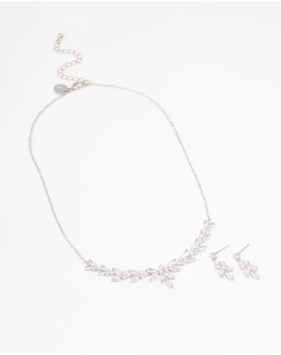 Lovisa - Silver Leafy Cubic Zirconia Vine Jewellery Set