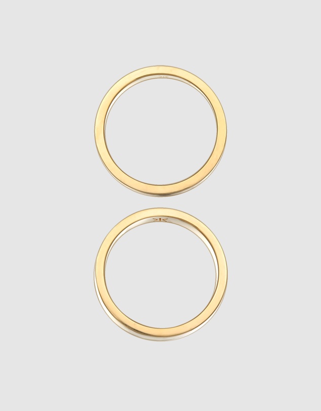 Kuzzoi - ICONIC EXCLUSIVE - Polished Band Ring Set in Gold-Plated 925 Sterling Silver