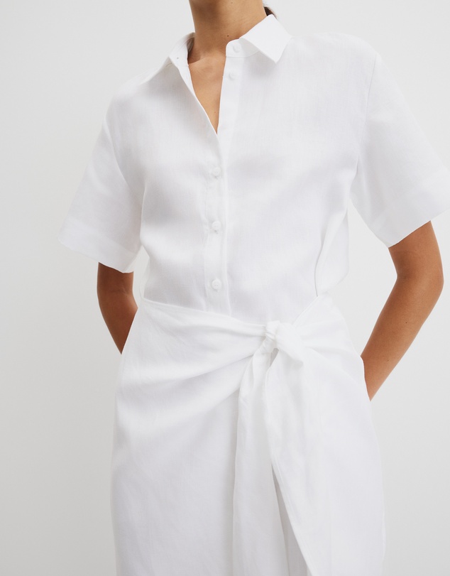 Country Road - Organically Grown Linen Mini Linen Shirt Dress