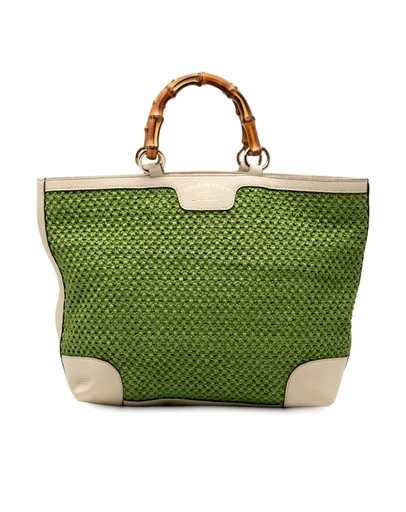 Pre-Loved by Azura Reborn - Pre-Loved Large Raffia Bamboo Shopper Tote