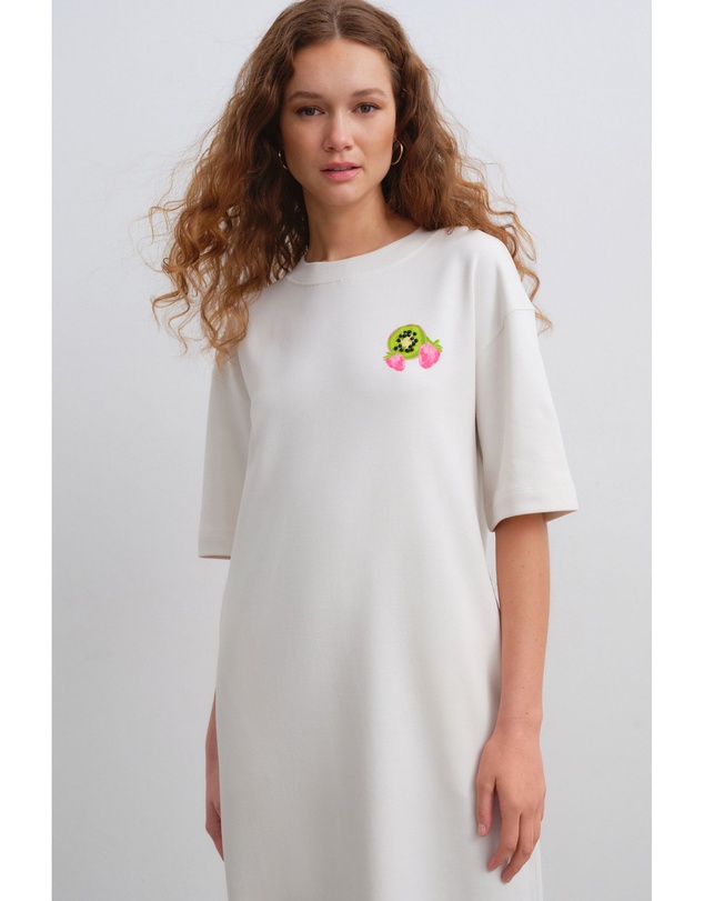 NEXT - Short Sleeve Crew Neck Jersey Back Graphic Midi Dress