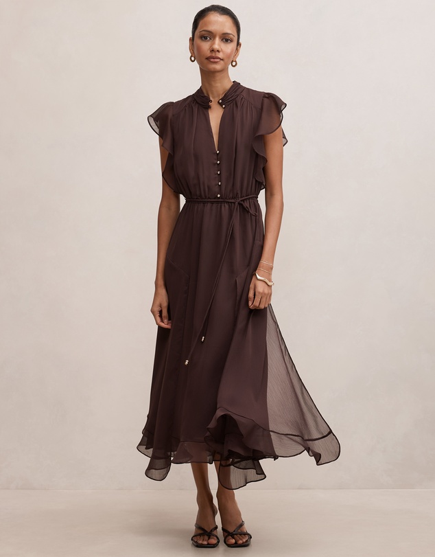 Forever New Petite - Maxwell Petite Flutter Sleeves Midi Dress