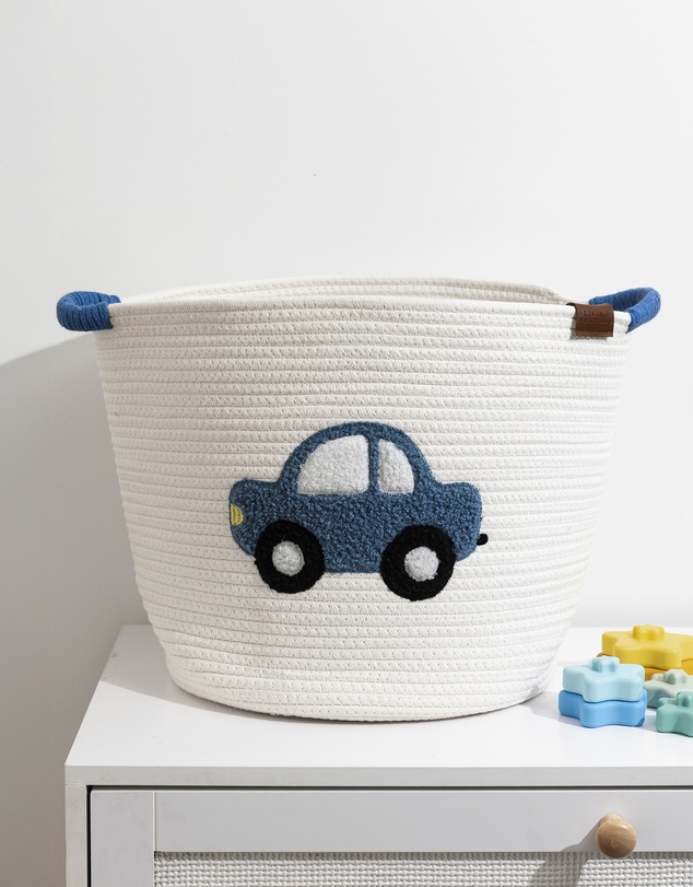 Living Textiles - Cotton Rope Embroidered Hampers - Car