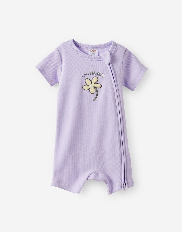 Cotton On Kids - Growie Short Sleeve Zip Romper