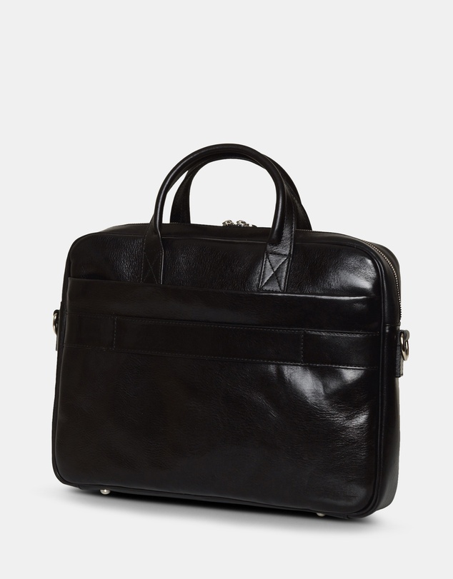 Republic of Florence - Pretoria Black Leather Laptop Briefcase