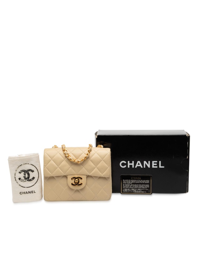 Pre-Loved by Azura Reborn - Pre-Loved Mini Square Classic Lambskin Single Flap