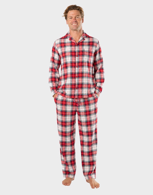 Mitch Dowd - Red Check Flannel Pyjama Set - Red