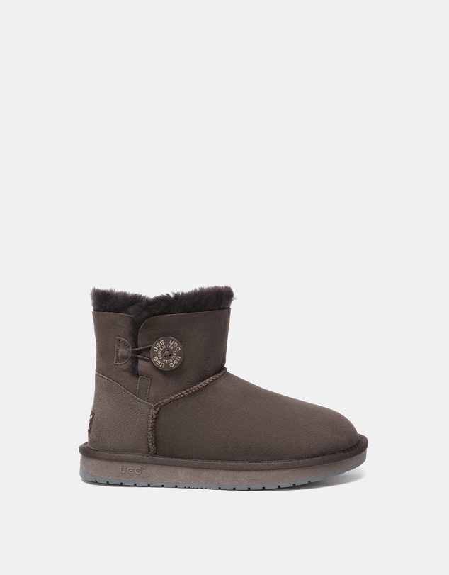 EVERAU - Australian Shepherd Ugg Mini Button Sheepskin Upper UGG Boots