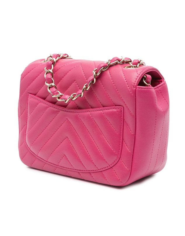 Chanel - Pre-Loved Mini Square Classic Chevron Lambskin Single Flap