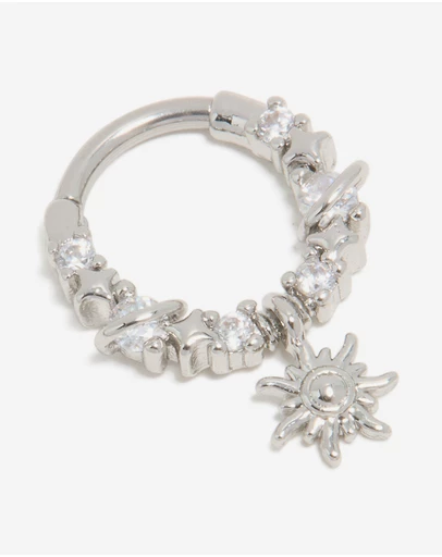 Lovisa - Surgical Steel Cubic Zirconia Celestial Star Drop Clicker Ring