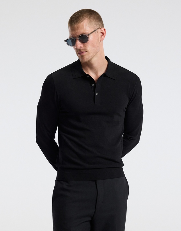 Calibre - Long Sleeve Tech Knit Polo Black