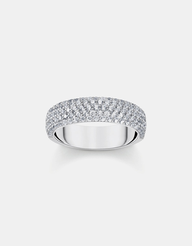 THOMAS SABO - Chunky band ring with white zirconia medium