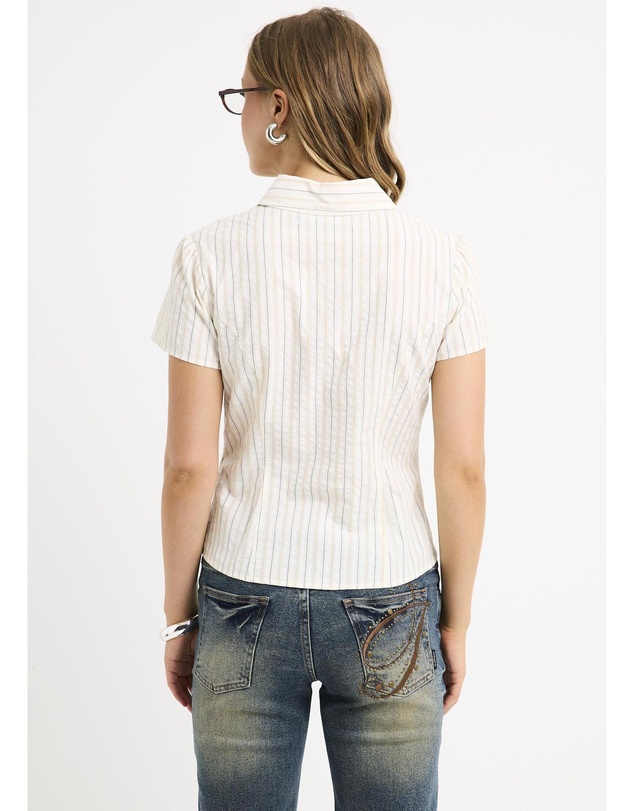 Insight - Zahra Short Sleeeve Bias Stripe Shirt
