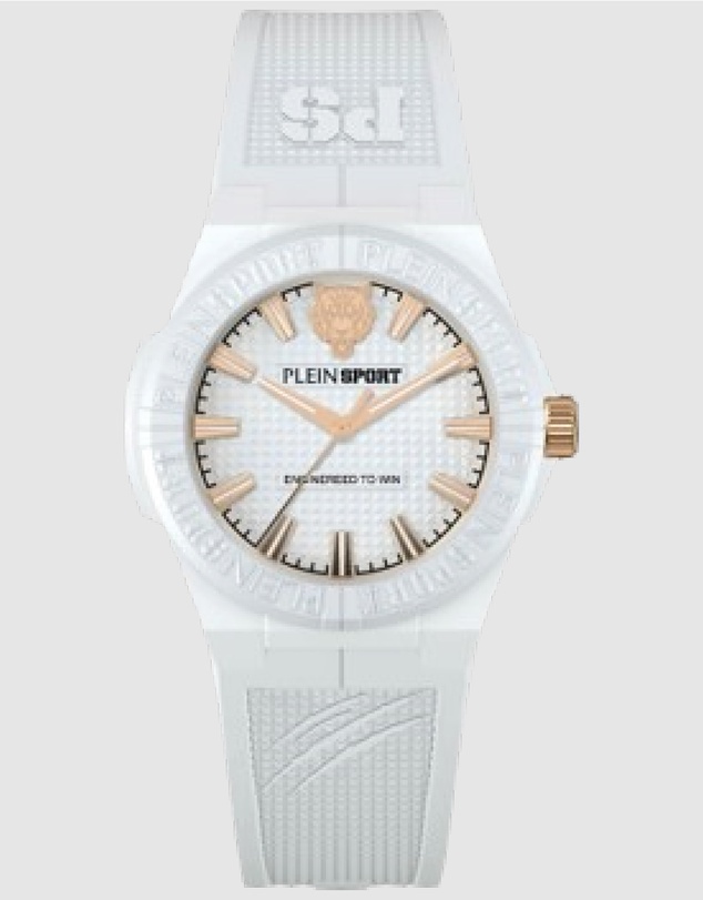 Plein Sport - PLEIN LASERSTRIKE 42mm White Silver Dial and White Silicone Strap