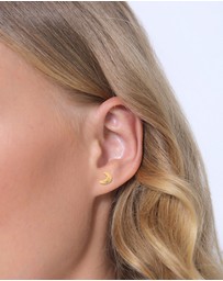 Elli Jewelry - Earrings Crescent Gold Matte Finish 925 Sterling Silver Gold-plated
