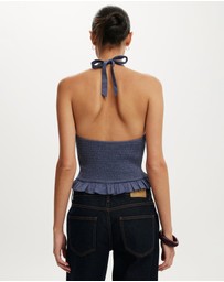 Cotton On - Indigo Halter Top