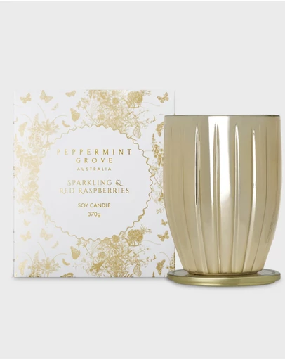 Peppermint Grove - Sparkling & Red Raspberries Soy Candle 370g