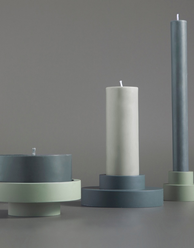 porter green - escc medium pillar candle soy-blend unscented candles