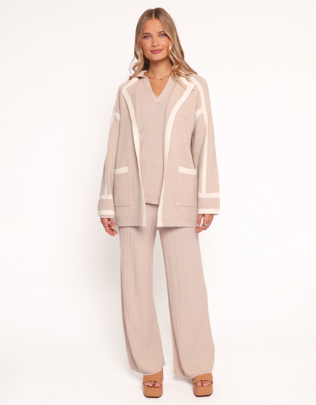 Petal & Pup - Maloney Tie Front Coatigan - Beige