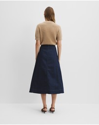 Country Road - A-line Denim Midi Skirt
