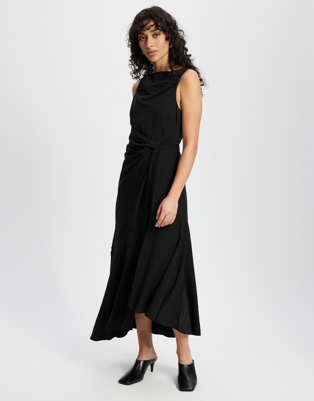 & Other Stories - Asymmetric Wrap-Knot Midi Dress