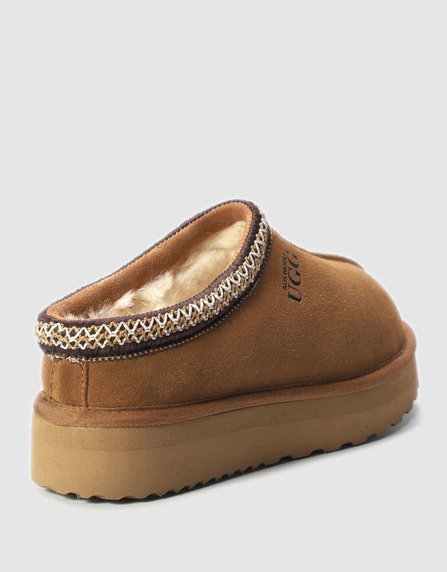 AusWooli Ugg Boots - Mentone Sheepskin Wool Ankle Braid Platform Slippers