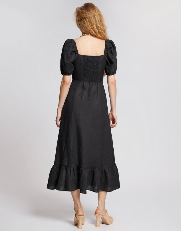& Other Stories - Puff Sleeve Linen Midi Dress