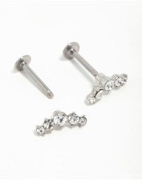 Lovisa - Surgical Steel Diamante Crawler Flat Back Earrings