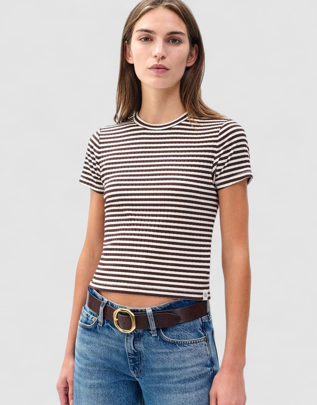 rag & bone - Luca Stripe Rib Baby Tee