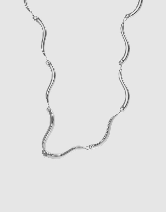 Skagen - Essential Waves Silver Tone Necklace