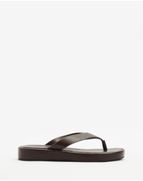 AERE - Leather Platform Thongs