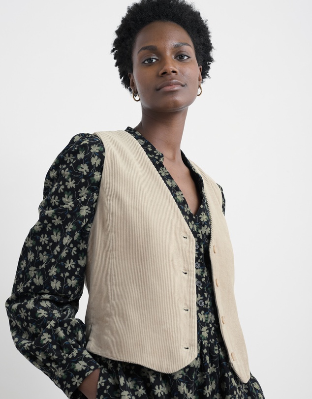 Seasalt - Pinpoint Fitted Corduroy Waistcoat