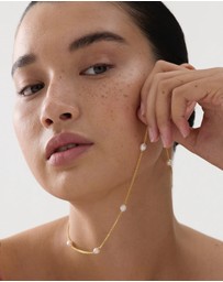 Najo - Tidal Whisper Yellow Gold Pearl Necklace